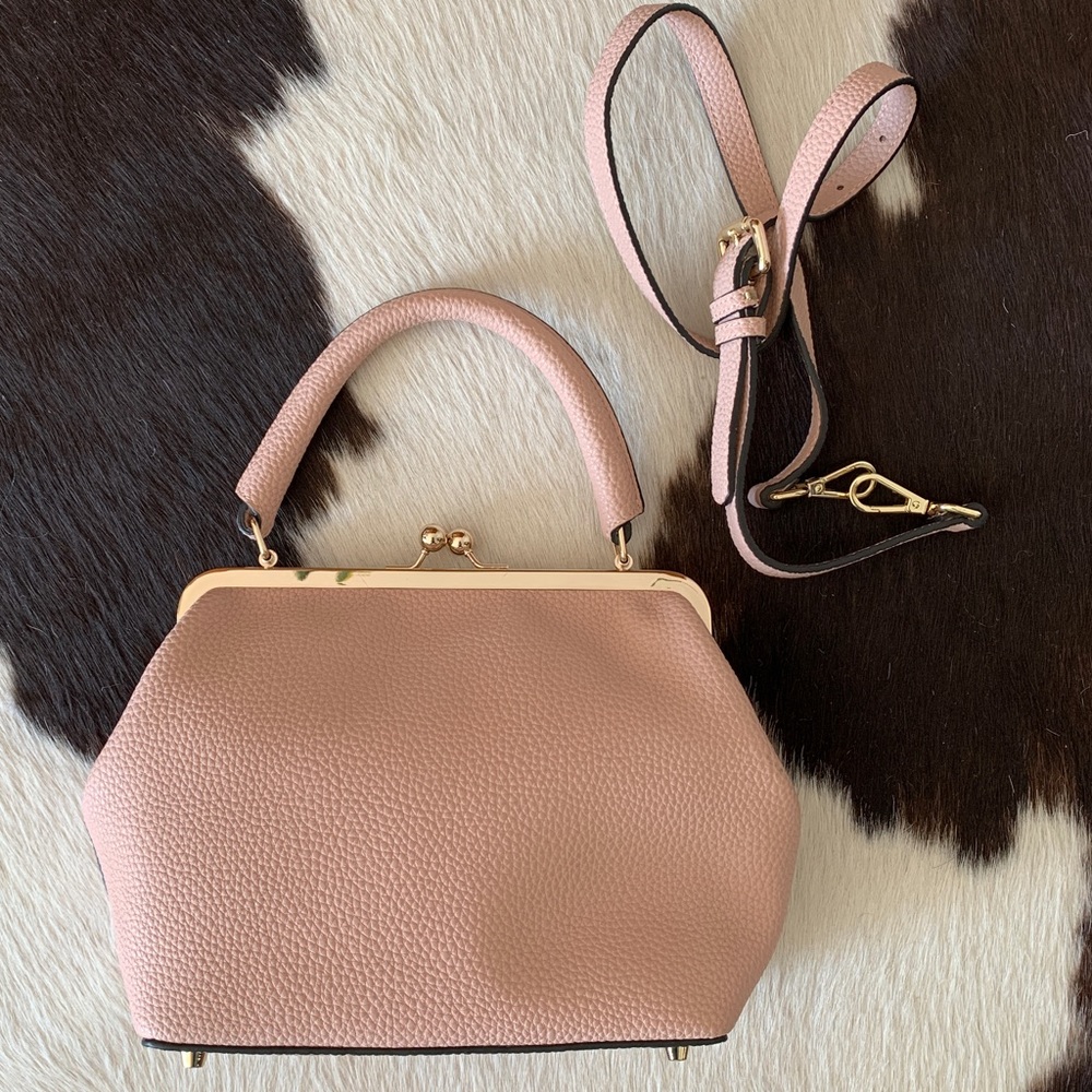 Jemma NYC pink ballet leather handbag